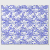 Blauwe en witte bultrug cadeaupapier (Vlak)