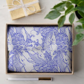 Blauwe en witte bultrug tissuepapier (Geschenk)