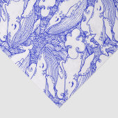 Blauwe en witte bultrug tissuepapier (Detail)