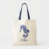 Blauwe en witte canvas tas (Voorkant)