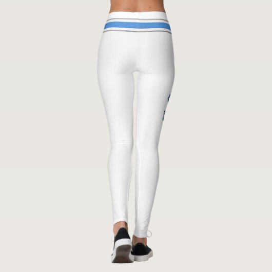 Blauwe en witte Cheerleaders personaliseren Leggin Leggings (Achterkant)