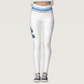 Blauwe en witte Cheerleaders personaliseren Leggin Leggings (Voorkant)