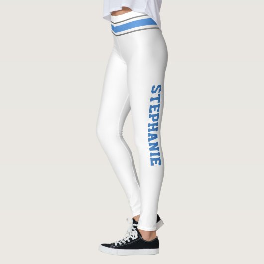 Blauwe en witte Cheerleaders personaliseren Leggin Leggings (Links)