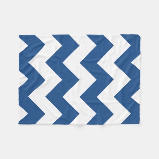 Blauwe en witte Chevron Fleece Deken (Voorkant (Horizontaal))