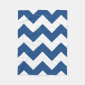 Blauwe en witte Chevron Fleece Deken (Voorkant)