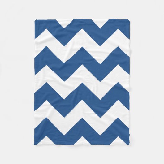 Blauwe en witte Chevron Fleece Deken (Voorkant)