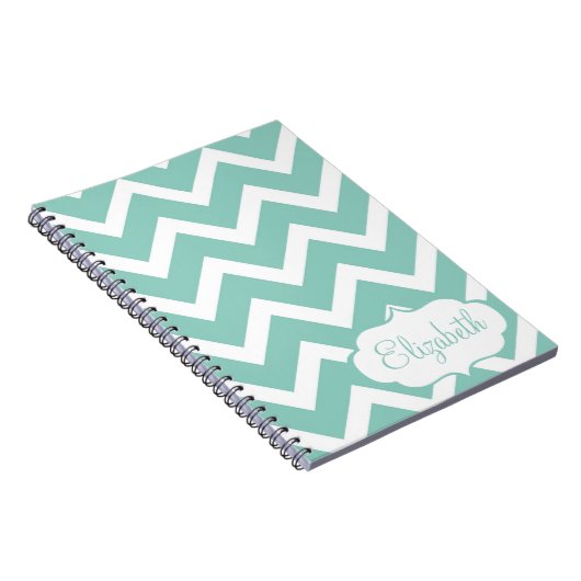 Blauwe en witte Chevron persoonlijke laptop Notitieboek (Rechterzijde)