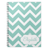 Blauwe en witte Chevron persoonlijke laptop Notitieboek (Voorkant)