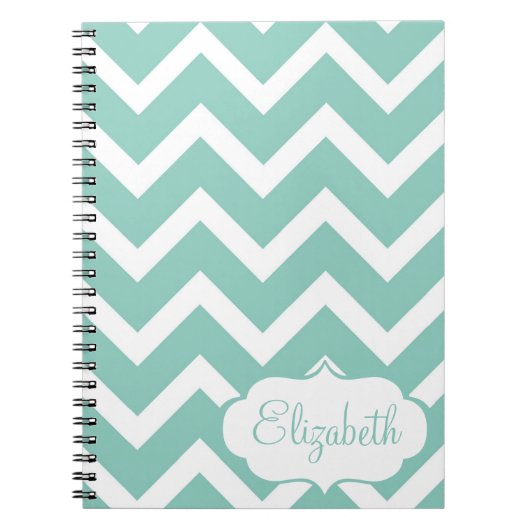Blauwe en witte Chevron persoonlijke laptop Notitieboek (Voorkant)