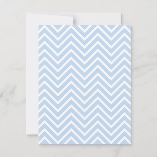 Blauwe en witte Chevron, regenboogBaby shower Kaart (Achterkant)