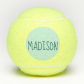 Blauwe en witte Chevron Super Cute Custom Name Tennisballen (Voorkant)