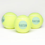 Blauwe en witte Chevron Super Cute Custom Name Tennisballen (Multi)