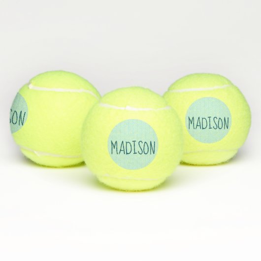 Blauwe en witte Chevron Super Cute Custom Name Tennisballen (Multi)