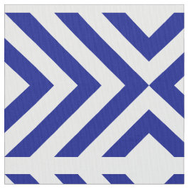 Blauwe en witte Chevrons en diamanten geometrisch Stof
