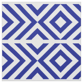 Blauwe en witte Chevrons en diamanten geometrisch Stof