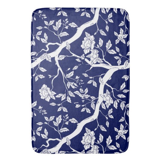 Blauwe en witte Chinoiserie Badmat (Voorkant Verticaal)