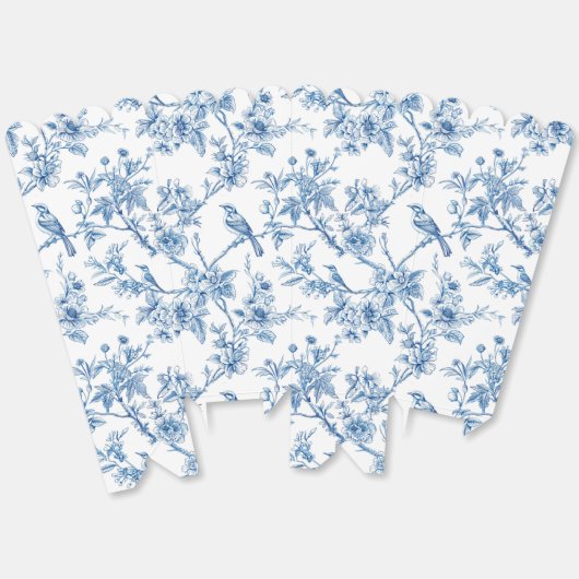 Blauwe en witte Chinoiserie Bloemvogels Bedankdoosjes (Ongevouwen)