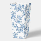 Blauwe en witte Chinoiserie Bloemvogels Bedankdoosjes (Voorkant)