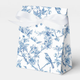 Blauwe en witte Chinoiserie Bloemvogels Bedankdoosjes