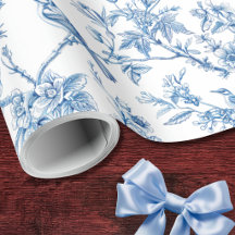 Blauwe en witte Chinoiserie Bloemvogels