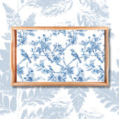 Blauwe en witte Chinoiserie Bloemvogels Tissuepapier