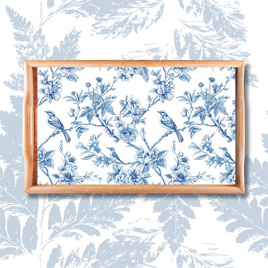 Blauwe en witte Chinoiserie Bloemvogels Tissuepapier