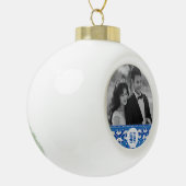 Blauwe en witte Chinoiserie - bruiloft  Keramische Bal Ornament (Links)