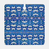 Blauwe en witte Chinoiserie - bruiloft Metalen Ornament (Achterkant)