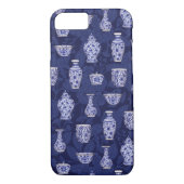 Blauwe en witte Chinoiserie/Delftware Pottery Case-Mate iPhone Case (Achterkant)