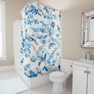 Blauwe en witte Chinoiserie Douchegordijn