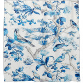Blauwe en witte Chinoiserie Douchegordijn (Voorkant)