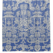 Blauwe en witte Chinoiserie Douchegordijn (Voorkant)