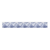 Blauwe en witte Chinoiserie Grosgrain Lint (Voorkant)