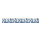 Blauwe en witte Chinoiserie Grosgrain Lint (Voorkant)