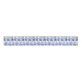 Blauwe en witte Chinoiserie Grosgrain Lint (Voorkant)