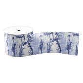 Blauwe en witte Chinoiserie Grosgrain Lint (Spoel)