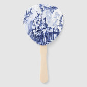 Blauwe en witte Chinoiserie Handwaaier (Voorkant)
