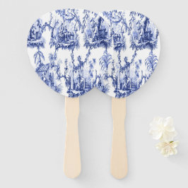 Blauwe en witte Chinoiserie Handwaaier