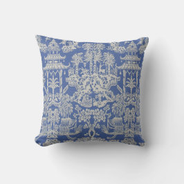 Blauwe en witte Chinoiserie Kussen