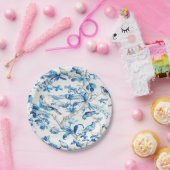 Blauwe en witte Chinoiserie Papieren Bordje (Feest)