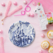 Blauwe en witte Chinoiserie Papieren Bordje (Feest)