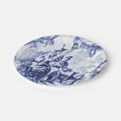 Blauwe en witte Chinoiserie Papieren Bordje (Gekanteld)