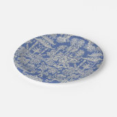 Blauwe en witte Chinoiserie Papieren Bordje (Gekanteld)