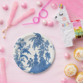 Blauwe en witte Chinoiserie Papieren Bordje (Feest)
