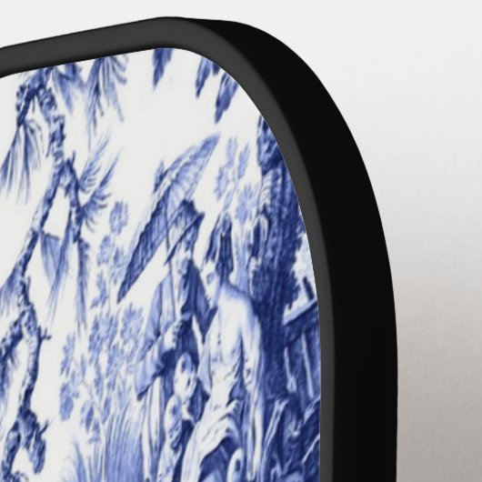 Blauwe en witte Chinoiserie Pickleball Paddle (Links Detail)