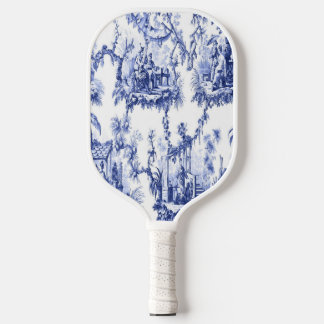 Blauwe en witte Chinoiserie Pickleball Paddle