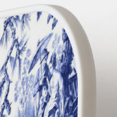 Blauwe en witte Chinoiserie Pickleball Paddle (Links Detail)