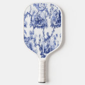 Blauwe en witte Chinoiserie Pickleball Paddle (Achterkant)
