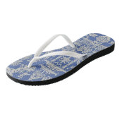 Blauwe en witte Chinoiserie Teenslippers (Schuin)