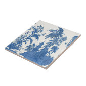 Blauwe en witte Chinoiserie Tegeltje (Zijkant)